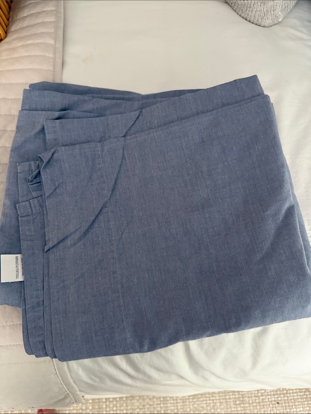 Pottery Barn Kids Chambray Blue full size fitted and top sheet